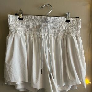 High waisted white athletic shorts size large